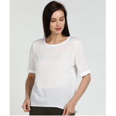 Deals, Discounts & Offers on Laptops - LeeCasual Regular Sleeve Solid Women White Top