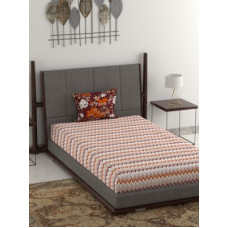 Deals, Discounts & Offers on  - Trident 120 TC Cotton Single Printed Bedsheet(Pack of 1, CHEVERON RUST)