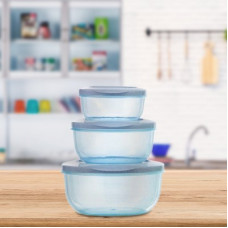 Deals, Discounts & Offers on Kitchen Containers - MASTERCOOK Malta - 1000 ml, 290 ml, 580 ml Plastic Fridge Container(Pack of 3, Blue)