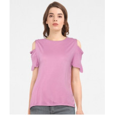 Deals, Discounts & Offers on Laptops - [Size L] Pepe JeansCasual Cold Shoulder Solid Women Purple Top