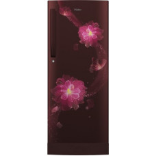 Deals, Discounts & Offers on Home Appliances - [For Axis Card Users] Haier 220 L Direct Cool Single Door 3 Star (2020) Refrigerator with Base Drawer(Red Blossom, HRD-2203PRB-E)