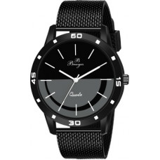 Deals, Discounts & Offers on Watches & Handbag - Bowger 5041-BLKBLK Grey and Black Dial Plastic Silicone Strap 5041 Analog Watch - For Men