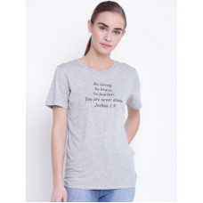 Deals, Discounts & Offers on  - [Size S] FOREVER 21Printed Women Round Neck Grey T-Shirt