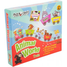 Deals, Discounts & Offers on Toys & Games - Miss & Chief Animals Train Puzzles with Colouring Book & Crayons