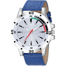 Deals, Discounts & Offers on Watches & Wallets - Csamon New Fashion C_08_White modish Blue Leather men watch Analog Watch - For Men