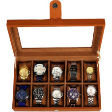 Deals, Discounts & Offers on Watches & Handbag - LeatherworldWatch Storage Box , 10 Watch Slot , Watch Organizer , Wrist Watch Watch Box(Tan, Holds 10 Watches)
