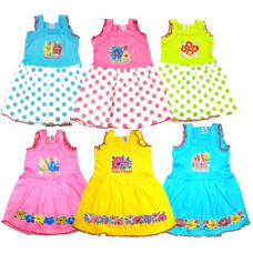 Deals, Discounts & Offers on  - [Size 3- 6M] ManzonGirls Midi/Knee Length Casual Dress(Multicolor, Sleeveless)