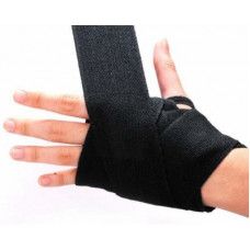 Deals, Discounts & Offers on Sports - Leosportz (1 pair) Stretchable cotton Boxing Hand Wraps Black Boxing Hand Wrap(Black, 274 cm)