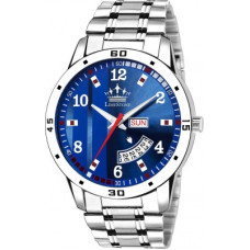 Deals, Discounts & Offers on Watches & Wallets - LimeStone LS2855 Day and Date Functioning Blue Dial Metal Strap Quartz Water Resistant Shock Proof Analog Watch - For Men