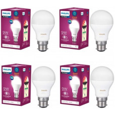 Deals, Discounts & Offers on  - PHILIPS 9 W Round B22 LED Bulb(White, Pack of 4)