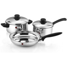 Deals and Offers on Cookware - Butterfly STEEL COOKWARE SET-3 PCS Induction Bottom Cookware Set(Steel, 3 - Piece) Deals, Discounts & Offers on Cookware - Butterfly STEEL COOKWARE SET-3 PCS Induction Bottom Cookware Set(Steel, 3 - Piece)