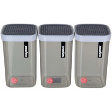 Deals, Discounts & Offers on Kitchen Containers - NAYASA Superplast Plastic Fusion Container Set of 3, Grey - 1000 ml Plastic Grocery Container(Pack of 3, Grey)