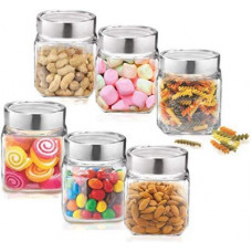 Deals, Discounts & Offers on Kitchen Containers - TREO Cube Jar 180ml 6 Pcs Set - 180 ml Glass Fridge Container(Pack of 6, Clear)