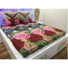 Deals, Discounts & Offers on  - HOME STAR 180 TC Cotton Double Printed Bedsheet(Pack of 1, Red, Grey)