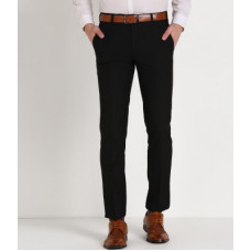 Deals, Discounts & Offers on  - [Size 40] PARK AVENUESlim Fit Men Black Polyester Blend Trousers
