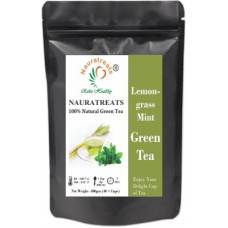 Deals, Discounts & Offers on Food and Health - Nauratreats Lemongrass Green Tea with Mint Iced Herbal Tea 100gm Lemon Grass, Mint Green Tea Pouch(100 g)
