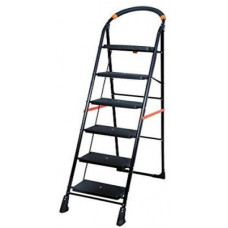 Deals, Discounts & Offers on  - PARASNATH BLack Heavy Folding Ladder with Wide Steps Milano 6 Steps 6.2 Ft Steel Ladder(With Platform)