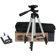 Deals, Discounts & Offers on Electronics - Oxhox Tripod-3110 Portable Adjustable Aluminum Lightweight Camera Stand With Three-Dimensional Head & Quick Release Plate For Video Cameras and mobile Tripod Tripod (Black, Silver, Supports Up to 1000 g) Tripod(Silver, Black, Supports Up to 3200 g)