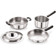 Deals, Discounts & Offers on Cookware - BMS Lifestyle Friendly Stainless Steel 4pcs Induction Bottom Cookware Set(Stainless Steel, 4 - Piece)