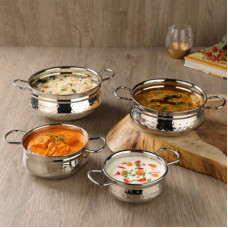 Deals, Discounts & Offers on Cookware - Jindal ARC Home Chef HANDI SET OF 4 Handi 1 L(Stainless Steel, Induction Bottom)