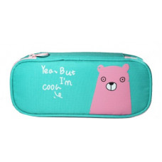 Deals, Discounts & Offers on  - Portia Pencil Pouch Bear Art Canvas Pencil Box(Set of 1, Green)