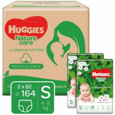 Deals, Discounts & Offers on Baby Care - Huggies Nature care pant Diaper - S(164 Pieces)