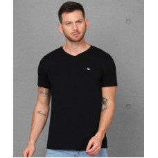 Deals, Discounts & Offers on  - [Size S, M] METRONAUTSolid Men V Neck Black T-Shirt