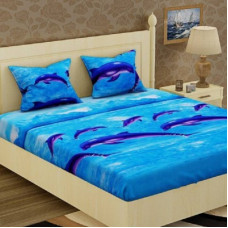 Deals, Discounts & Offers on  - yatin fab 155 TC Cotton Double Printed Bedsheet(Pack of 1, dolphin)