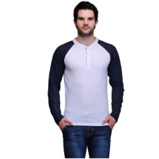 Deals, Discounts & Offers on  - [Size XL, XXL] TSxSolid Men Henley White T-Shirt