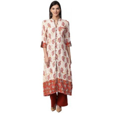 Deals, Discounts & Offers on  - [Size S, M] Jaipur KurtiWomen Printed Cotton Rayon Blend A-line Kurta(White)