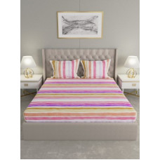 Deals, Discounts & Offers on  - Raymond Home 144 TC Cotton Double Geometric Bedsheet(Pack of 1, Purple)