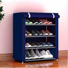Deals, Discounts & Offers on Furniture - GlowSilk COLLAPSIBLE SHOE STAND Plastic Collapsible Shoe Stand Plastic, Metal Collapsible Shoe Stand(4 Shelves)