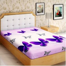 Deals, Discounts & Offers on  - IWS 144 TC Microfiber Single 3D Printed Bedsheet(Pack of 1, Purple)