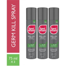 Deals, Discounts & Offers on  - Hand in Hand Germ Kill Sanitizer Spray ACTIV 75 ml (Pack of 3) Sanitizer Spray Bottle(3 x 75 ml)