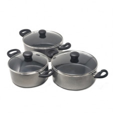 Deals, Discounts & Offers on Cookware - Kreme DELUXE 3mm NonStick Induction Bottom Casserole 2.5L + 3.5L + 4.5L Set of 3 pcs Induction Bottom Cookware Set(Aluminium, 3 - Piece)
