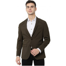 Deals, Discounts & Offers on  - [Size 40] Allen SollySelf Design Single Breasted Casual Men Full Sleeve Blazer(Dark Green)