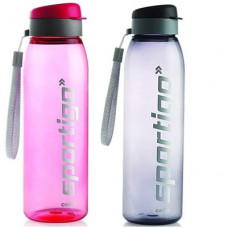 Deals, Discounts & Offers on  - cello Sportigo Plastic Bottle, 800ml,Set of 2,Black/Pink 800 ml Bottle(Pack of 2, Multicolor, Plastic)