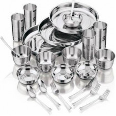 Deals, Discounts & Offers on  - LAXMI BHARTER Pack of 24 Stainless Steel LAXMI BHANTER/Stainless Steel/(Pack of 24) Dinner Set