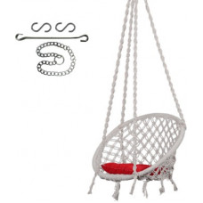 Deals, Discounts & Offers on Furniture - Swingzy Swing with SQ-Cushion & 3 ft. Chain Cotton Small Swing(White, DIY(Do-It-Yourself))