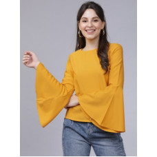 Deals, Discounts & Offers on Laptops - Tokyo TalkiesCasual Bell Sleeves Solid Women Yellow Top