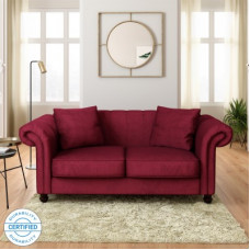 Deals, Discounts & Offers on Furniture - Flipkart Perfect Homes Annecy Fabric 2 Seater Sofa(Finish Color - Red, DIY(Do-It-Yourself))