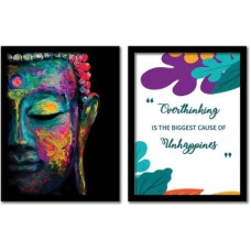 Deals, Discounts & Offers on  - Modern Art Buddha In Peace Framed Paintings For Home Wall Dcor Set Of 2 Paper Print(14 inch X 11 inch, Framed)