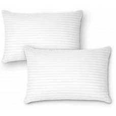 Deals, Discounts & Offers on  - Samrat Polyester Fibre, Microfibre Stripes Sleeping Pillow Pack of 2(White)