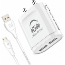 Deals, Discounts & Offers on Mobile Accessories - U&I Toast Series 2.4 A Multiport Mobile Charger with Detachable Cable(White, Cable Included)