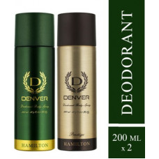 Deals, Discounts & Offers on  - Denver Hamilton and Prestige Combo Deodorant Spray - For Men(400 ml, Pack of 2)
