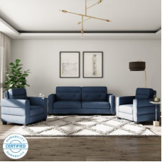 Deals, Discounts & Offers on Furniture - Flipkart Perfect Homes Salzburg Fabric 3 + 1 + 1 Blue Sofa Set(Delivery condition - Knock Down)