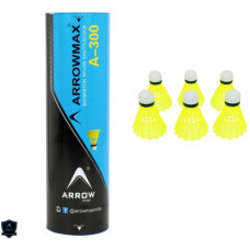 Deals, Discounts & Offers on Auto & Sports - ArrowMax A-300 BEST IN CLASS BYLON BADMINTON SHUTTLE Nylon Shuttle - Yellow(Medium, 77, Pack of 6)