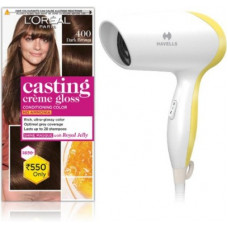 Deals, Discounts & Offers on  - L'Oral Paris Casting Creme Gloss 400 with Havells Light Weight Hair Dryer 1200 W(2 Items in the set)