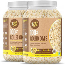 Deals, Discounts & Offers on Food and Health - Yogabar 100% Rolled Oats | Premium Golden Rolled Oats, Gluten Free Oats with High Fibre, 100% Whole Grain, Non GMO, No Added Sugar | Rolled Oats