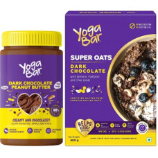 Deals, Discounts & Offers on Food and Health - Yogabar Dark Chocolate Peanut Butter | Dark Chocolate Flavour Premium Super Oats Combo Pack - 800gm(800 g, Box)